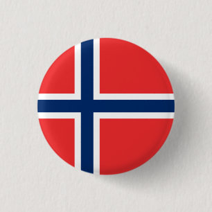 Macaron Rond 2,50 Cm Drapeau norvégien, Drapeau norvégien