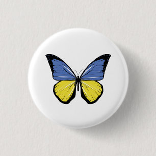 Macaron Rond 2,50 Cm Drapeau papillon ukrainien