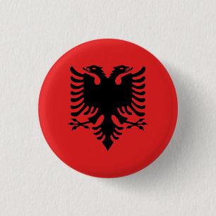 Macaron Rond 2,50 Cm Drapeau patriotique albanais