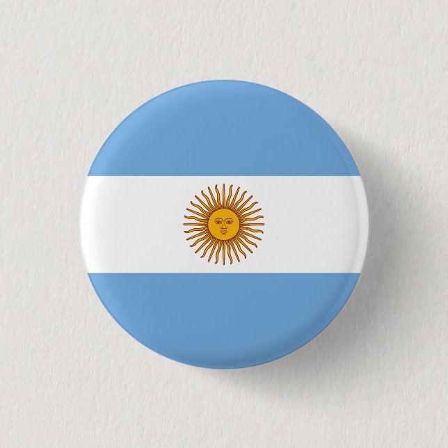 Macaron Rond 2,50 Cm Drapeau patriotique argentin (Devant)