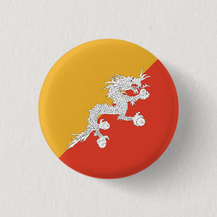 Macaron Rond 2,50 Cm Drapeau patriotique du Bhoutan