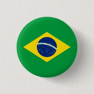 Macaron Rond 2,50 Cm Drapeau patriotique du Brésil