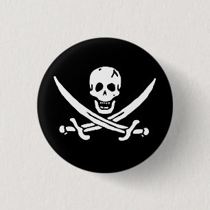 Macaron Rond 2,50 Cm Drapeau pirate