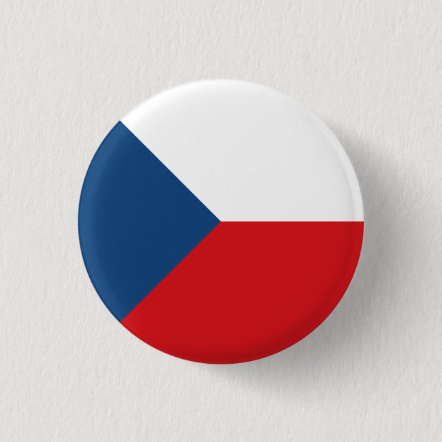 Macaron Rond 2,50 Cm Drapeau République tchèque (Devant)