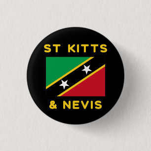 Macaron Rond 2,50 Cm Drapeau Saint-Kitts-Et-Nevis Indépendance Caraïbes