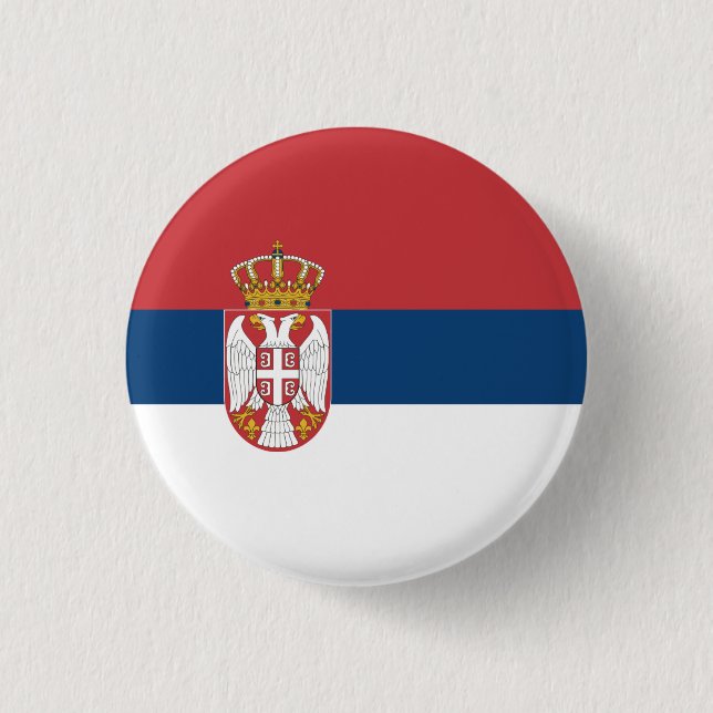 Macaron Rond 2,50 Cm Drapeau serbe, Drapeau serbe (Devant)