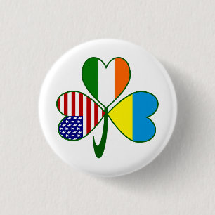 Macaron Rond 2,50 Cm Drapeau Shamrock ukrainien