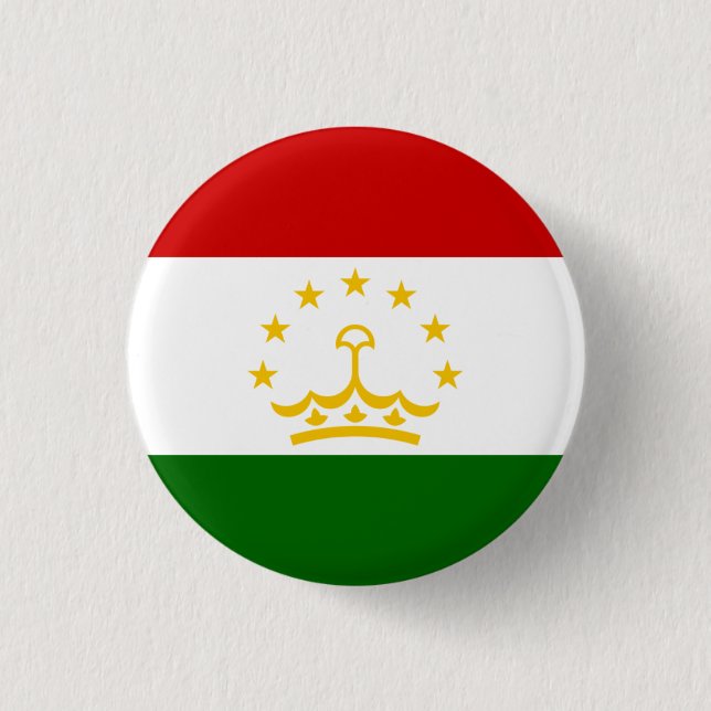 Macaron Rond 2,50 Cm Drapeau tadjik, Drapeau du Tadjikistan (Devant)