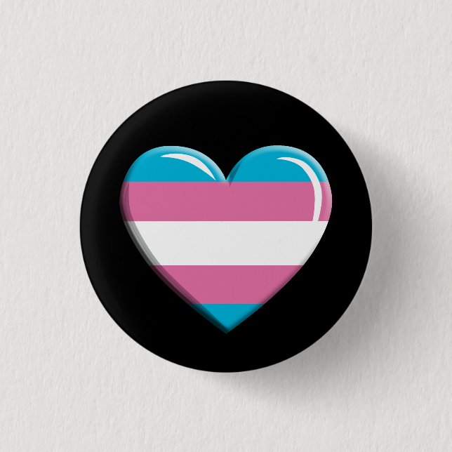 Macaron Rond 2,50 Cm Drapeau Transgenre Pride Coeur en forme (Devant)