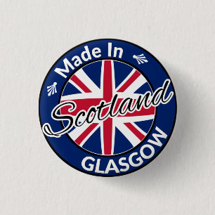 Macaron Rond 2,50 Cm Drapeau Union Jack Fabriqué à Glasgow Écosse