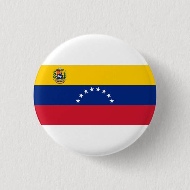 Macaron Rond 2,50 Cm Drapeau vénézuélien, Drapeau du Venezuela (Devant)