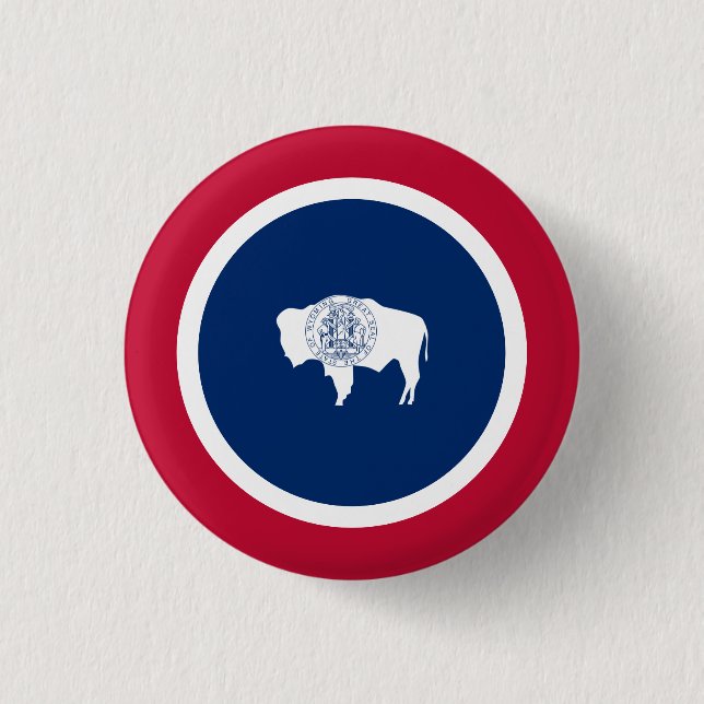 Macaron Rond 2,50 Cm Drapeau Wyomingite, Drapeau du Wyoming (Devant)