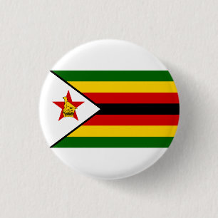 Macaron Rond 2,50 Cm Drapeau zimbabwéen, Drapeau du Zimbabwe