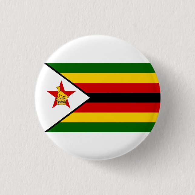 Macaron Rond 2,50 Cm Drapeau zimbabwéen, Drapeau du Zimbabwe (Devant)