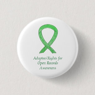 Macaron Rond 2,50 Cm Droits des adoptants pour la broche à ruban Open R