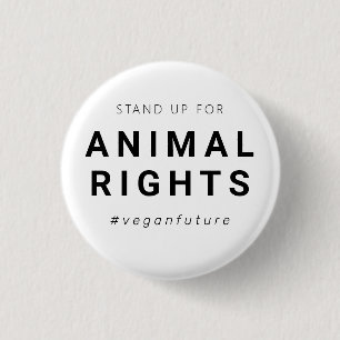 Macaron Rond 2,50 Cm Droits des animaux végétaliens Typographie minimal