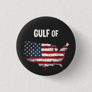 Macaron Rond 2,50 Cm Drôle Trump USA Carte Drapeau