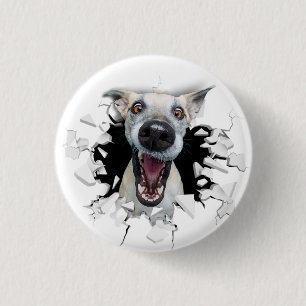 Macaron Rond 2,50 Cm Drôle visage chien