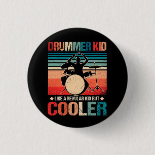Macaron Rond 2,50 Cm Drummer Kid Comme Un Enfant Régulier, Mais Drummer