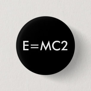 Macaron Rond 2,50 Cm E=MC2 insigne - NOIR