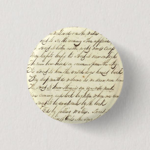 Macaron Rond 2,50 Cm Échantillon cursif de manuscrit de calligraphie