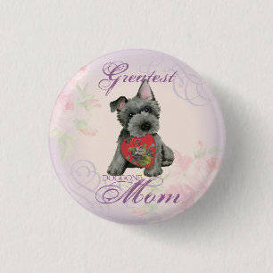 Macaron Rond 2,50 Cm Écossais Terrier Heart Mom Pinback Button