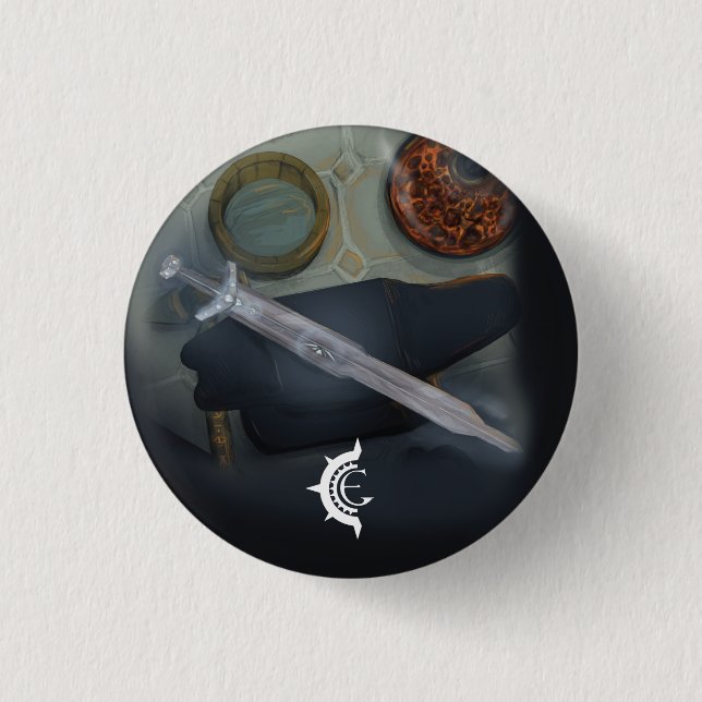 Macaron Rond 2,50 Cm Écrire - Bouton lame Galdorstane (Devant)