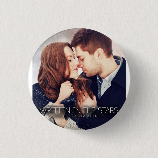 Macaron Rond 2,50 Cm Écrit dans le bouton d'étoiles (Devant)