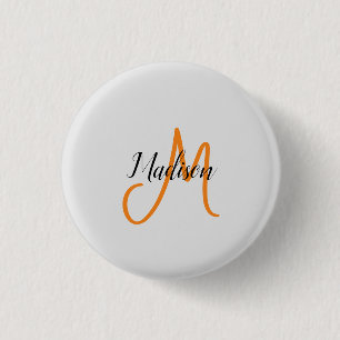 Macaron Rond 2,50 Cm Écriture manuscrite moderne monogramme Nom initial