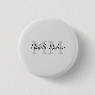 Macaron Rond 2,50 Cm Écriture manuscrite moderne monographie Nom Initia