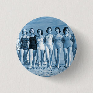 Macaron Rond 2,50 Cm Écrous surfants de plage de rétro kitsch vintage