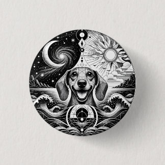 Macaron Rond 2,50 Cm Ecussons pour amateur de Dachshund. Ecusson / Badg