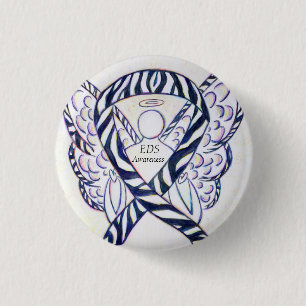 Macaron Rond 2,50 Cm EDS Sensibilisation Angel Zebra Ruban Ruban Person