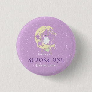 Macaron Rond 2,50 Cm Éffrayant One Mom Cute Ghost Halloween 1er anniver