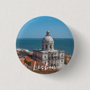Macaron Rond 2,50 Cm Eglise de Père Noël Engracia à Lisbonne, Portugal