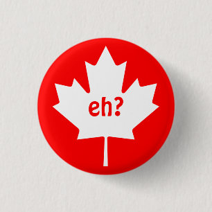 Macaron Rond 2,50 Cm Eh sur le bouton symbole de feuille d'érable canad