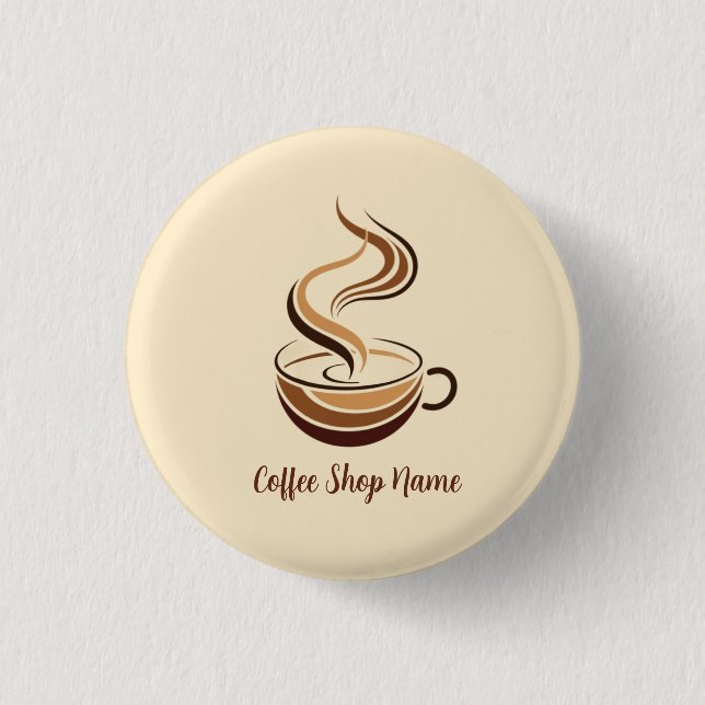 Macaron Rond 2,50 Cm Élégant café Brown espresso logo d'entreprise (Devant)