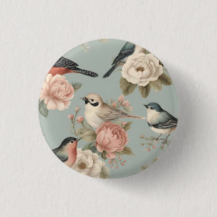 Macaron Rond 2,50 Cm Elégant Chic Cottagecore Vintage Shabby Floral