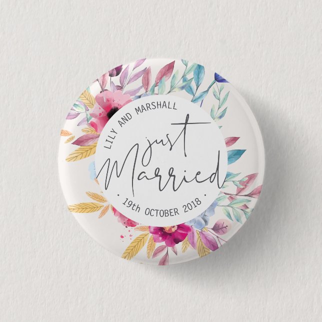 Macaron Rond 2,50 Cm Élégant Mariage marié | Bouton d'épingle (Devant)