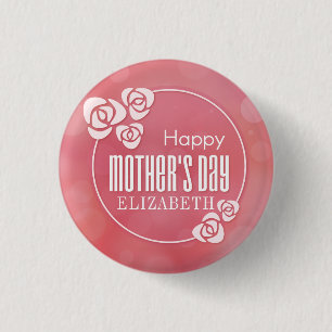 Macaron Rond 2,50 Cm Elegant Personalized Happy Mother's Day Pin Button