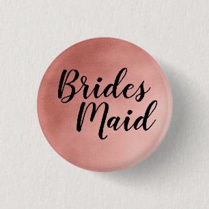 Macaron Rond 2,50 Cm Élégant Rose Gold Bridesmaid Mariage