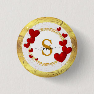 Macaron Rond 2,50 Cm Élégantes Saint-Valentin, Amour, Mariage Anniversa