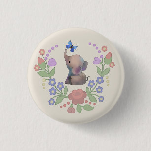 Macaron Rond 2,50 Cm Éléphant avec papillon