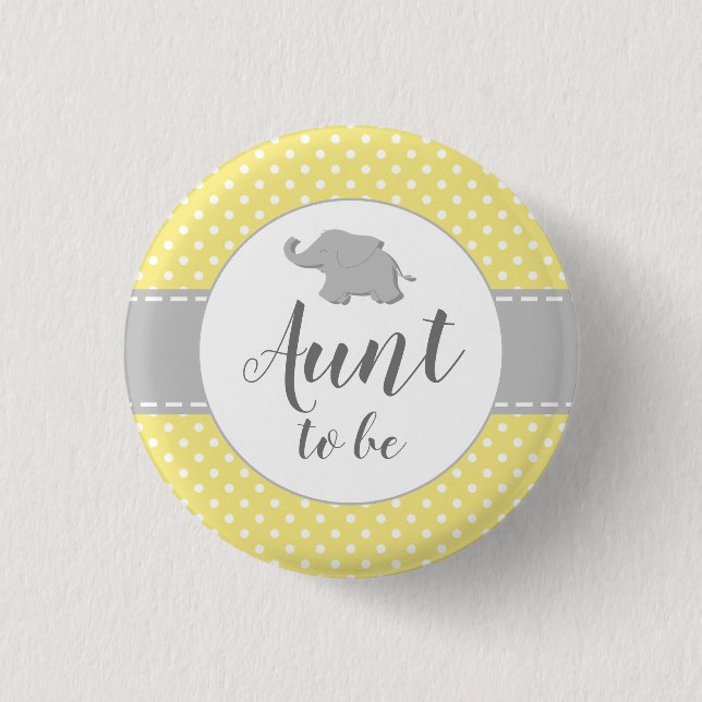 Macaron Rond 2,50 Cm Eléphant Baby shower Jaune (Devant)