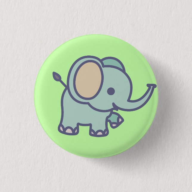 Macaron Rond 2,50 Cm Eléphant Bébé mignon (Devant)
