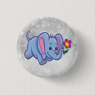 Macaron Rond 2,50 Cm Éléphant de dessin animé mignon