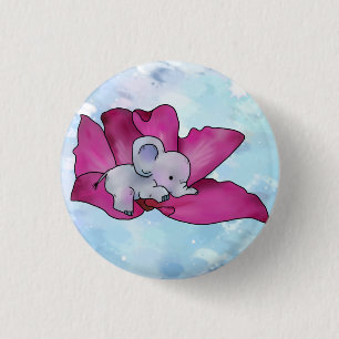 Macaron Rond 2,50 Cm Éléphant en fleurs