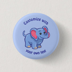 Macaron Rond 2,50 Cm Eléphant personnalisé