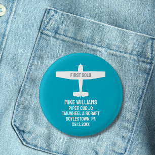 Macaron Rond 2,50 Cm Élève Pilote Premier Solo Avion Aviation Personnal
