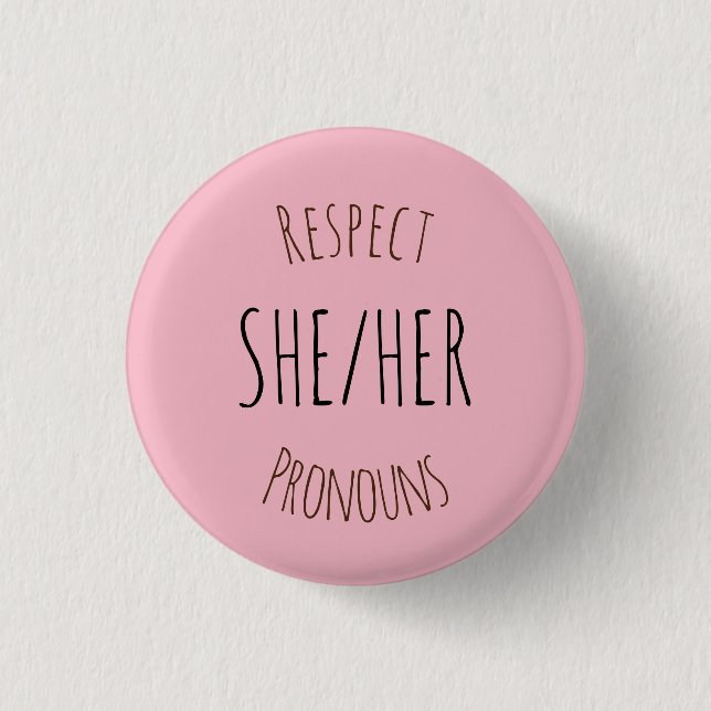 Macaron Rond 2,50 Cm Elle/ses pronoms de respect (Devant)
